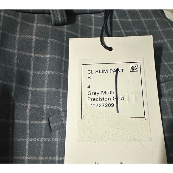 Theory Classic Slim Pant Grey Multi Precision Grid Cropped Size 4 NWT $295 - Picture 6 of 6